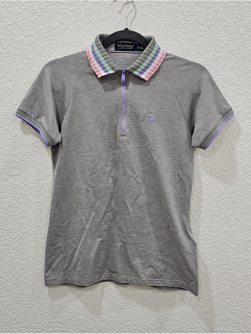 Polo Golf Ralph Lauren Women’s XS Gray Quarter Zip Golf Polo Shirt Pastel Collar